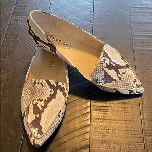 Madden Girl Python Print Pointed Flats